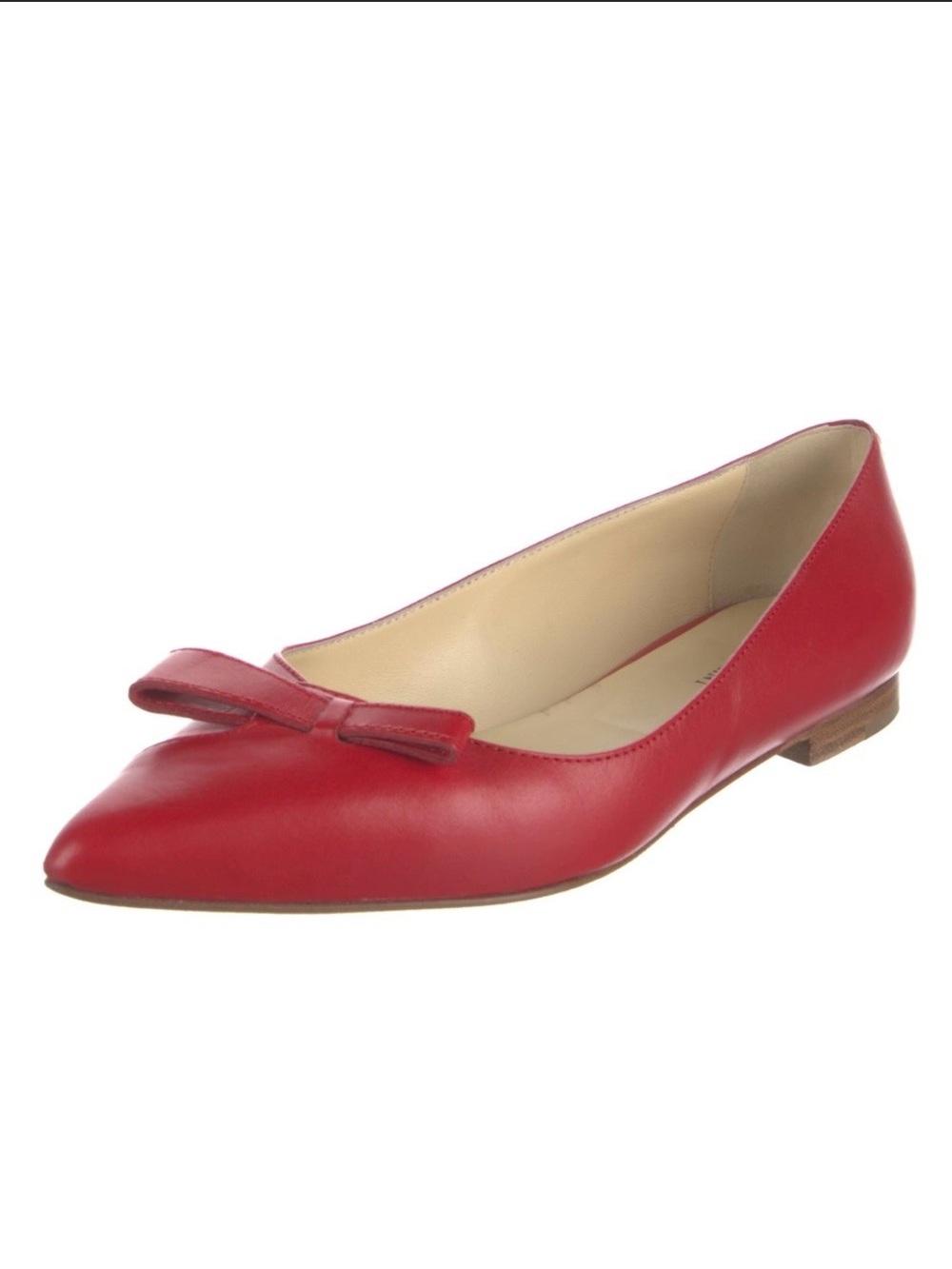 Sarah Flint Red Pointed-Toe Bow Heels